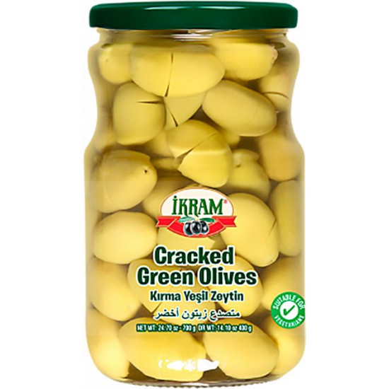 Green olives Ikram Cracked cracked 700 g (8696591063924) Green olives Ikram Cracked cracked 700 g (8696591063924)