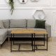 Set of coffee tables “Quadro” – Black, Oak Set of coffee tables “Quadro” – Black, Oak