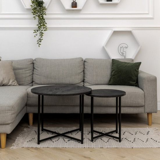 Set of coffee tables “Modern” – Black, Charcoal Set of coffee tables “Modern” – Black, Charcoal