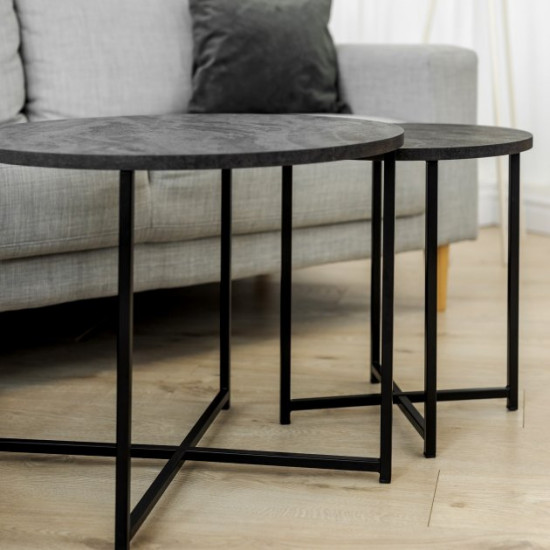 Set of coffee tables “Modern” – Black, Charcoal Set of coffee tables “Modern” – Black, Charcoal