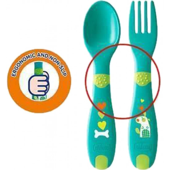Набор: ложка и вилка Chicco First Cutlery, 12м+ (16101.30) Набор: ложка и вилка Chicco First Cutlery, 12м+ (16101.30)