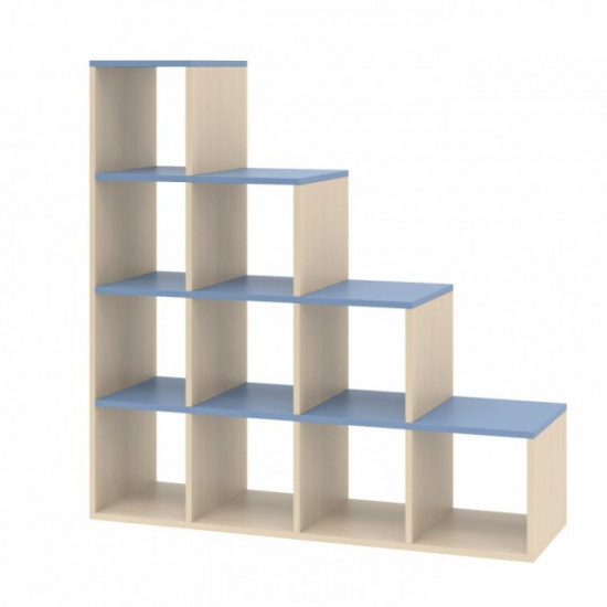 Book rack KidsBunkBed C01 milky oak terra blue 1220x1200x400 mm Book rack KidsBunkBed C01 milky oak terra blue 1220x1200x400 mm