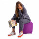 Pouf cube Prolisok purple 40x40 Oxford PU 600d