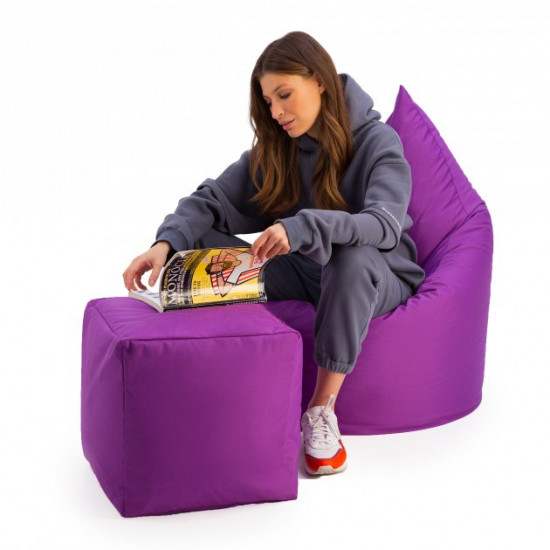 Pouf cube Prolisok purple 40x40 Oxford PU 600d
