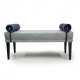 Bench Marseille Gray + Blue (110x40 cm) Soft Marble Velor in the hallway, bedroom, living room Bench Marseille Gray + Blue (110x40 cm) Soft Marble Velor in the hallway, bedroom, living room