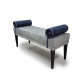 Bench Marseille Gray + Blue (110x40 cm) Soft Marble Velor in the hallway, bedroom, living room Bench Marseille Gray + Blue (110x40 cm) Soft Marble Velor in the hallway, bedroom, living room