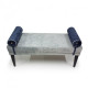 Bench Marseille Gray + Blue (110x40 cm) Soft Marble Velor in the hallway, bedroom, living room Bench Marseille Gray + Blue (110x40 cm) Soft Marble Velor in the hallway, bedroom, living room