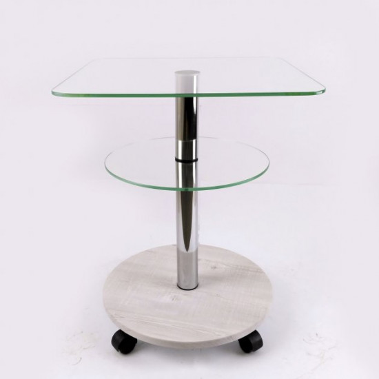 Стол журнальный Commus Bravo Light400 Kv6 clear-sosnak-chr50 Стол журнальный Commus Bravo Light400 Kv6 clear-sosnak-chr50