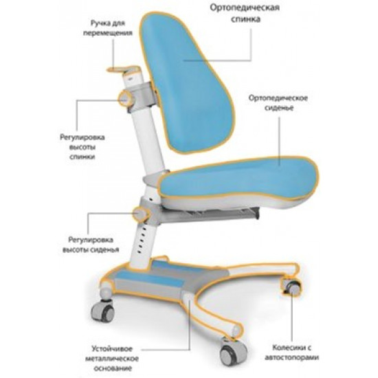 Дитяче крісло Evo-Kids Omega Grey (Y-220 G) Сірий Дитяче крісло Evo-Kids Omega Grey (Y-220 G) Сірий