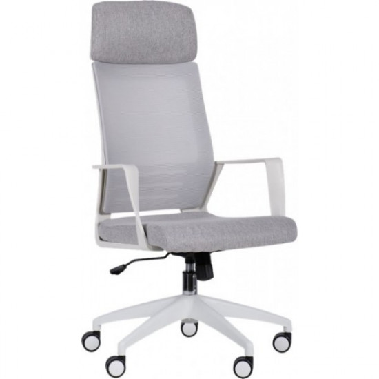 Крісло офісне AMF Twist white світло-сірий (механізм Tilt/пластик/тканина/сітка) (546477) Крісло офісне AMF Twist white світло-сірий (механізм Tilt/пластик/тканина/сітка) (546477)