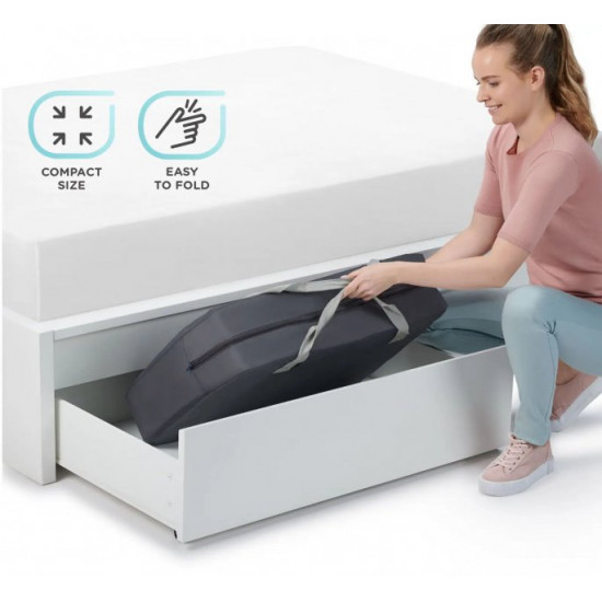 Ліжко-манеж Kinderkraft 2 в 1 Movi Grey Wooden (KCMOVI00WOD0000) (5902533918454)