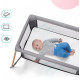 Ліжко-манеж Kinderkraft 2 в 1 Movi Grey Wooden (KCMOVI00WOD0000) (5902533918454)