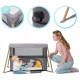 Ліжко-манеж Kinderkraft 2 в 1 Movi Grey Wooden (KCMOVI00WOD0000) (5902533918454)