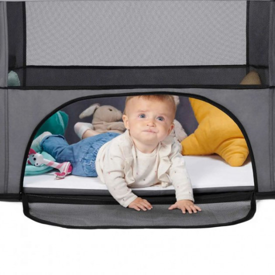 Ліжко-манеж Kinderkraft 2 в 1 Movi Grey Wooden (KCMOVI00WOD0000) (5902533918454)