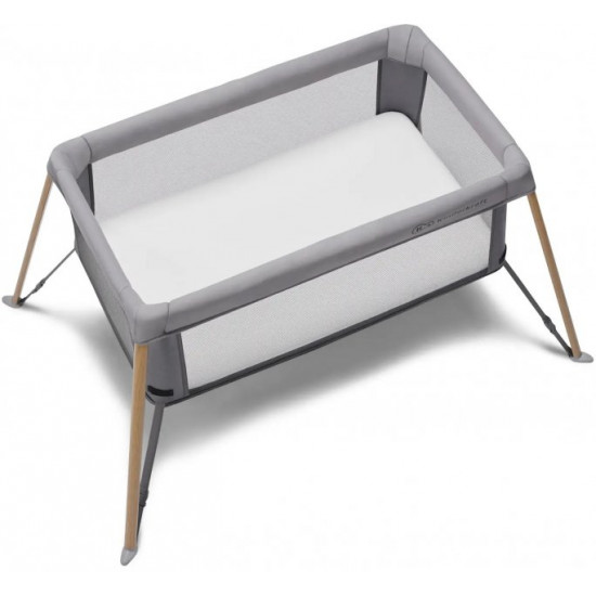 Ліжко-манеж Kinderkraft 2 в 1 Movi Grey Wooden (KCMOVI00WOD0000) (5902533918454)