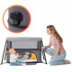 Ліжко-манеж Kinderkraft 2 в 1 Movi Grey Wooden (KCMOVI00WOD0000) (5902533918454)