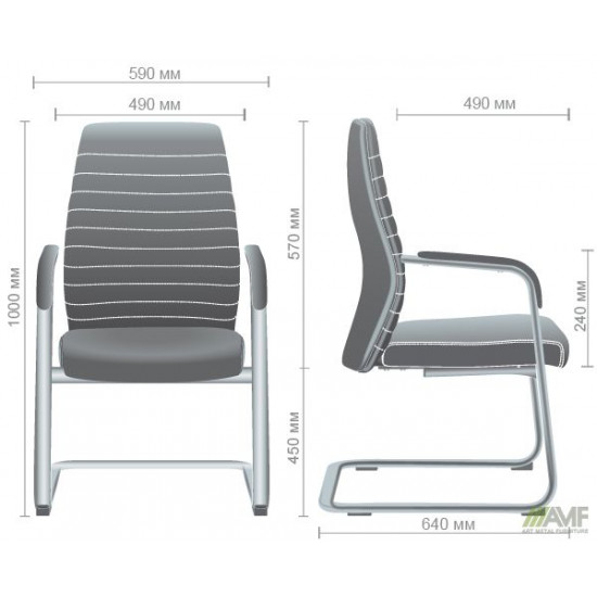 Chair for cafe, bar Ilon CF 1000*590*640 Steel/Leatherette, color Black AMF Chair for cafe, bar Ilon CF 1000*590*640 Steel/Leatherette, color Black AMF