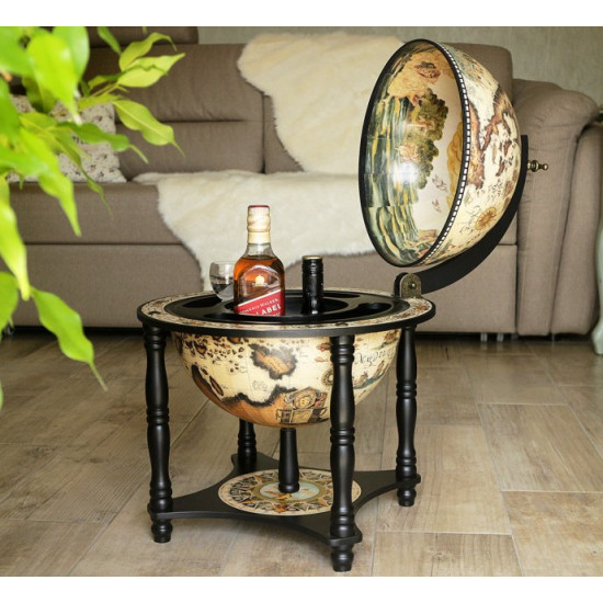 Globe table bar on 4 legs World map black base 33cm 33006W-B Globe table bar on 4 legs World map black base 33cm 33006W-B