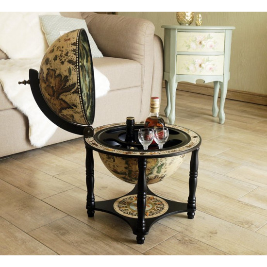 Globe table bar on 4 legs World map black base 33cm 33006W-B Globe table bar on 4 legs World map black base 33cm 33006W-B