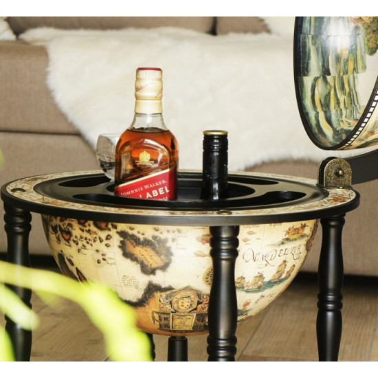 Globe table bar on 4 legs World map black base 33cm 33006W-B Globe table bar on 4 legs World map black base 33cm 33006W-B
