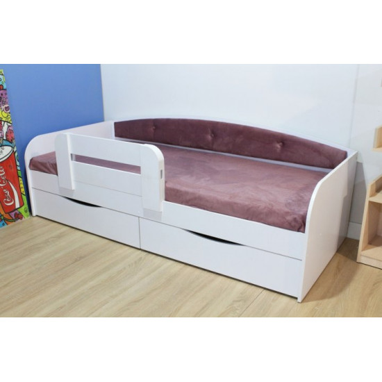 Bed Family furniture workshop Drimka 160 cm white and pink with side Bed Family furniture workshop Drimka 160 cm white and pink with side