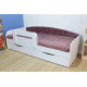 Bed Family furniture workshop Drimka 160 cm white and pink with side Bed Family furniture workshop Drimka 160 cm white and pink with side