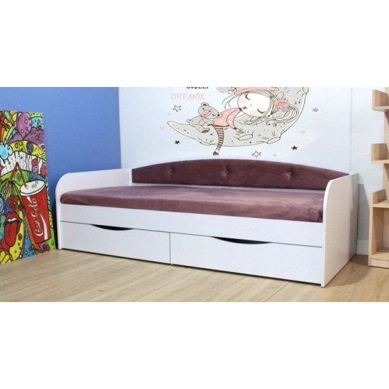 Bed Family furniture workshop Drimka 160 cm white and pink with side Bed Family furniture workshop Drimka 160 cm white and pink with side