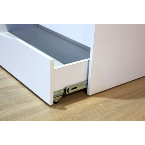 Bed Family furniture workshop Drimka 160 cm white and pink with side Bed Family furniture workshop Drimka 160 cm white and pink with side