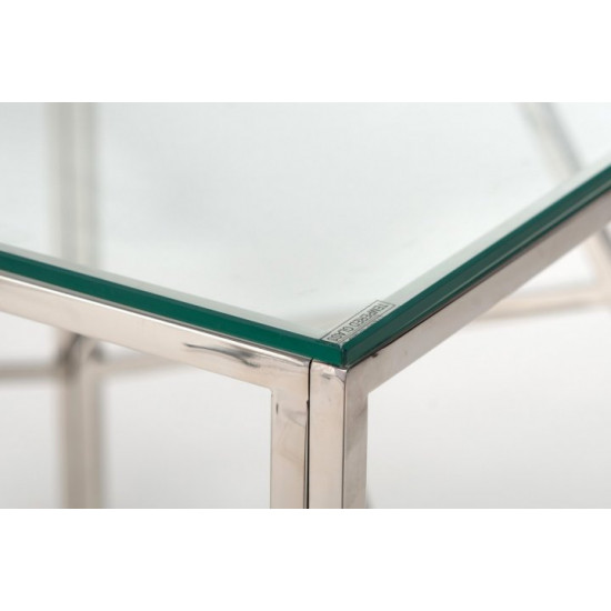 Стол кофейный Vetro Mebel CF-2 Прозрачный / серебряный (CF-2-crystal) Стол кофейный Vetro Mebel CF-2 Прозрачный / серебряный (CF-2-crystal)