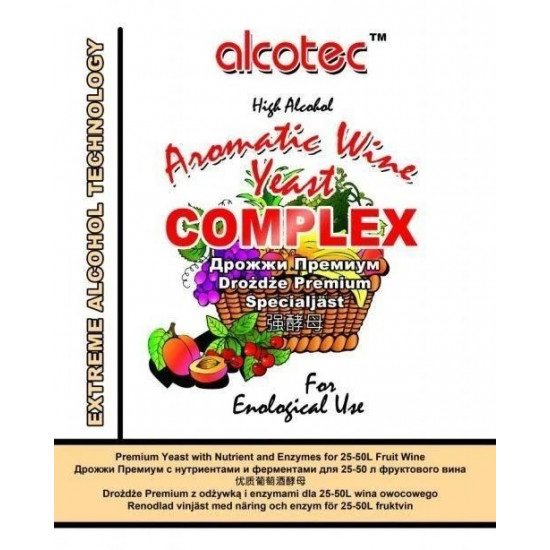 Dry fruit yeast Alcotec Aromatic Wine Complex, 40g Dry fruit yeast Alcotec Aromatic Wine Complex, 40g