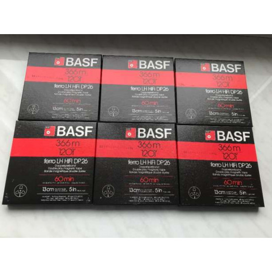 1 X New magnetic tape (Coils, bobbins) BASF DP26 (366m) (box of 10 pieces) 1 X New magnetic tape (Coils, bobbins) BASF DP26 (366m) (box of 10 pieces)