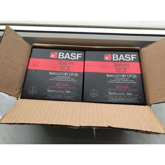 1 X New magnetic tape (Coils, bobbins) BASF DP26 (366m) (box of 10 pieces) 1 X New magnetic tape (Coils, bobbins) BASF DP26 (366m) (box of 10 pieces)
