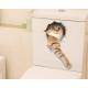 Decal sticker WC cat on the toilet, door 19cm * 35cm Decal sticker WC cat on the toilet, door 19cm * 35cm