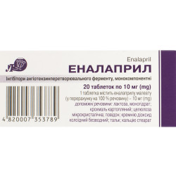 Enalapril of the tab. of 10 mg No. 20