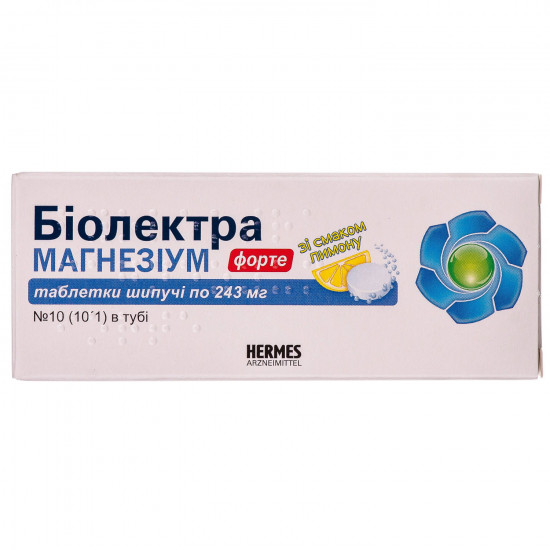 Біолектра Магнезіум Форте табл. шип. 243мг №10 Біолектра Магнезіум Форте табл. шип. 243мг №10