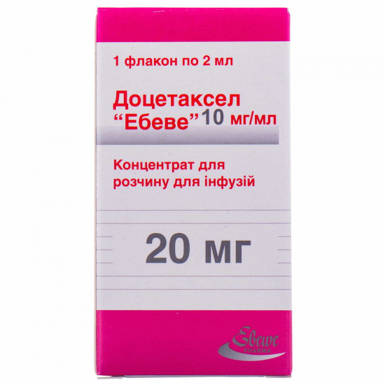 Dotsetaksel Ebeve konts. for solution for inf. 10mg/ml fl. 2 ml (20 mg) No. 1 Dotsetaksel Ebeve konts. for solution for inf. 10mg/ml fl. 2 ml (20 mg) No. 1