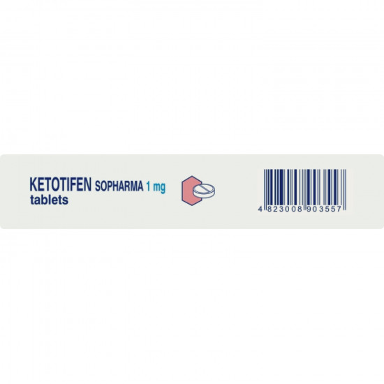 Ketotifenum of Sofarm of the tab. of 1 mg No. 30 Ketotifenum of Sofarm of the tab. of 1 mg No. 30