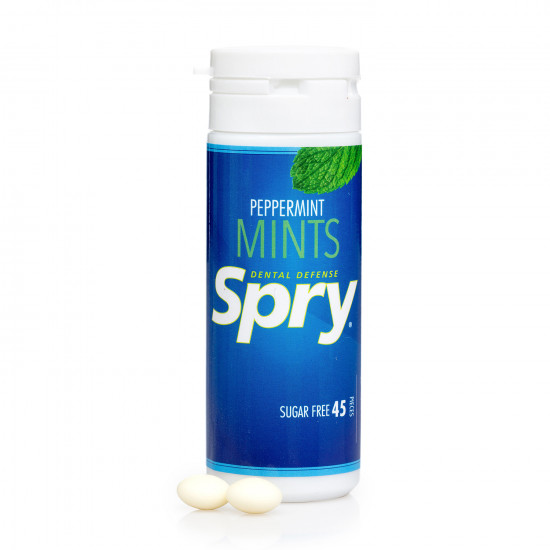 Драже SPRY (Спрай) натуральне з м'ятою перцевою та ксилітом упаковка 45 шт Драже SPRY (Спрай) натуральне з м'ятою перцевою та ксилітом упаковка 45 шт