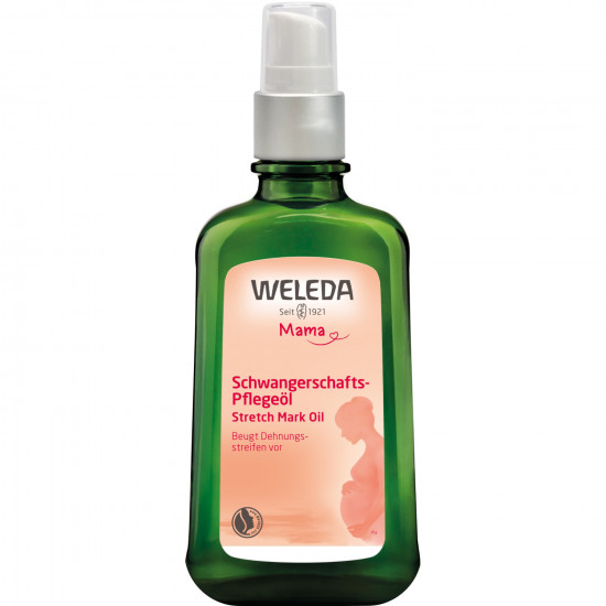 Oil for a body of WELEDA for prevention of emergence of extensions a bottle with the doser of 100 ml Oil for a body of WELEDA for prevention of emergence of extensions a bottle with the doser of 100 ml