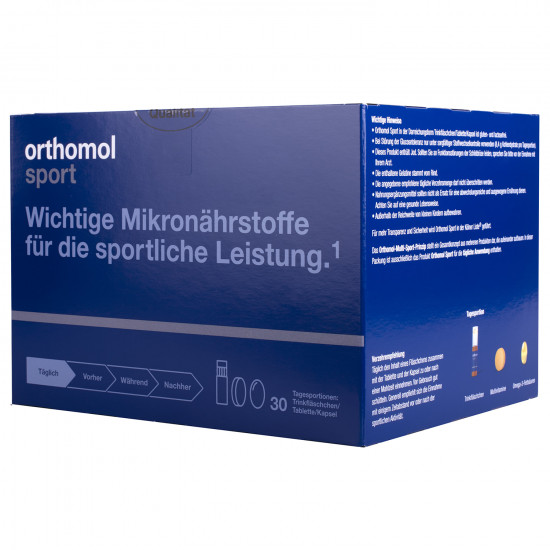 Orthopier Sport + the Omega 3 (Orthomol Sport + Omega3) a vitamin complex for athletes a bottle + capsules + tablets on a course of 30 days with vitamin C, D, zinc