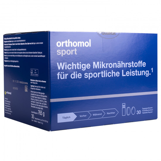 Orthopier Sport + the Omega 3 (Orthomol Sport + Omega3) a vitamin complex for athletes a bottle + capsules + tablets on a course of 30 days with vitamin C, D, zinc
