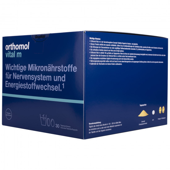 Ортомол Вітал М (Orthomol Vital M) вітамінний комплекс для чоловічого здоров'я гранули апельсин + таблетки + капсули на курс прийому 30 днів Ортомол Вітал М (Orthomol Vital M) вітамінний комплекс для чоловічого здоров'я гранули апельсин + таблетки + капсули на курс прийому 30 днів