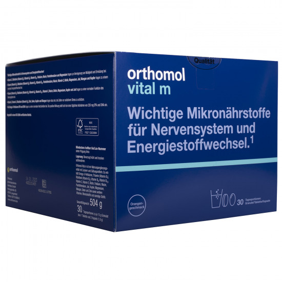 Ортомол Вітал М (Orthomol Vital M) вітамінний комплекс для чоловічого здоров'я гранули апельсин + таблетки + капсули на курс прийому 30 днів Ортомол Вітал М (Orthomol Vital M) вітамінний комплекс для чоловічого здоров'я гранули апельсин + таблетки + капсули на курс прийому 30 днів