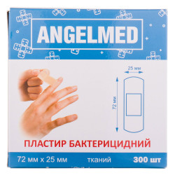 Plaster bactericidal Family Plast (Femeli Plast) Angelmed on a fabric basis of 25 mm x 72 mm 300 pieces