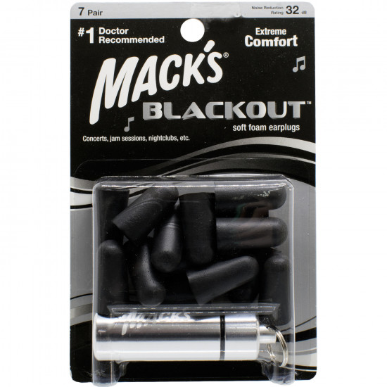 Tab earplugs ear BlackOut foam from polyurethane black 7 couples + a container Tab earplugs ear BlackOut foam from polyurethane black 7 couples + a container