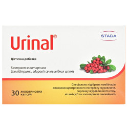 Urinal gelatin capsules for support of work of urinary tract of 30 pieces