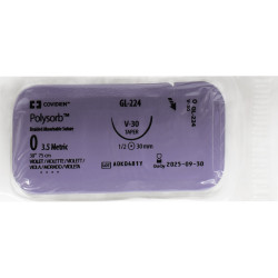 Suture material the surgical resolving Polysorb of 0 C the pricking needle of 30 mm length of 75 cm the violet article of GL-224 ***