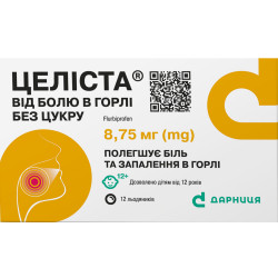 Целіста Від болю в горлі б/цукри льодяники 8,75мг №12