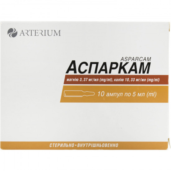 Asparkam solution for infection. amp. 5 ml No. 10 Asparkam solution for infection. amp. 5 ml No. 10