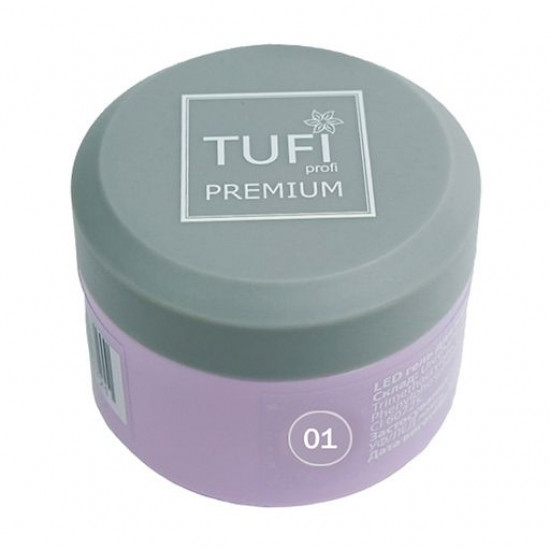 LED-гель для нарощування нігтів Tufi Profi Premium Gel 01 Clear, 5 г LED-гель для нарощування нігтів Tufi Profi Premium Gel 01 Clear, 5 г